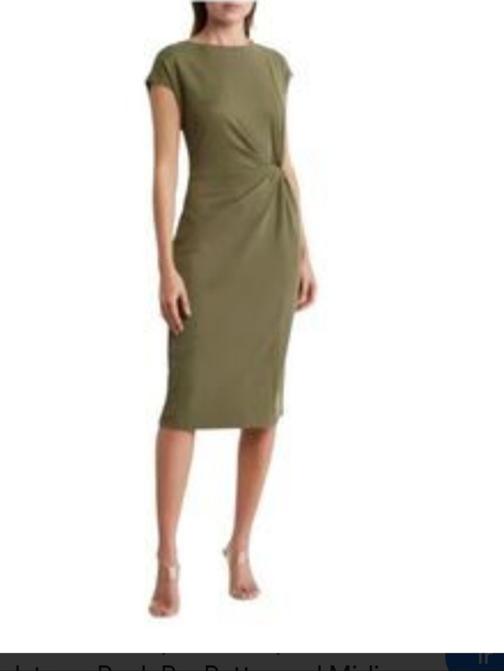 Olive Twist-Detail Midi Dress - Women's